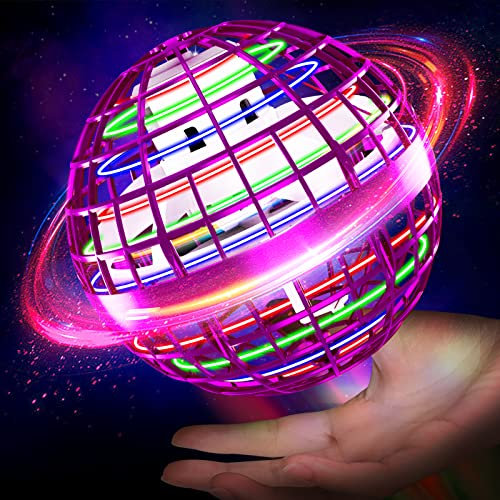 Skeufy Fliegender Ball, Magic Spielzeug Ball mit LED Licht KinderSpielzeug ab 6 7 8 9 10 11 12 Jahren, Spielzeug für Jungen Hand Controlled Hover Ball Geschenke für Jungen Mädchen 6-12 Jahre - Pink