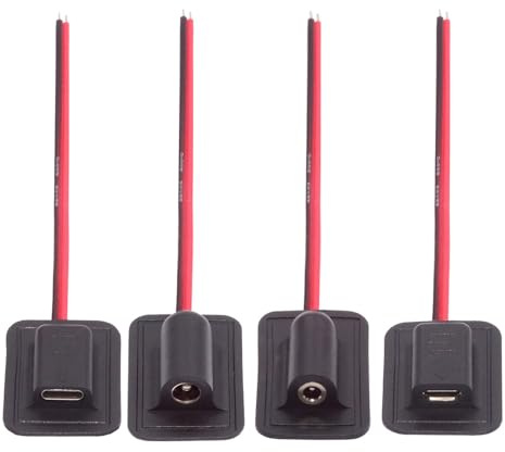 xiwai Lot de 4 câbles d'extension en forme de queue de cochon d'alimentation Micro USB DC 5 V DC 5,5 x 2,1 mm 3,5 x 1,35 mm pour sac à dos et coussinets chauffants électriques