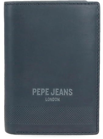 Pepe Jeans Deep Portefeuille Vertical avec Porte-Monnaie Bleu 8,5 x 11,5 x 1 cm Cuir by Joumma Bags, Bleu, Talla única, Portefeuille Vertical avec Porte-Monnaie