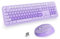 SOLIDEE kabellose Tastatur und Maus - 2.4GHz Runde Tastenkappe mit Ziffernblock, 104 ergonomische Tasten (Amerikanisch QWERTY), Purple Gradient