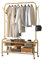 Metall-Kleiderstange, Rollender Kleiderständer, Garderobe Mit Haken, Bewegliches Kleiderregal,Bodenstange,Doppellagiger Dicker Aufbewahrungsbügel For Aufhängen Von Kleidung, Taschen, Schuhen, Stiefeln