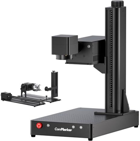 ComMarker 5W UV-Lasermarkiermaschine mit 2 Linsen, kompatibler Lightburn- und rotierender Luftkühlungs-UV-Lasergravierer für Glas, Metall, Holz, Kunststoff, Schmuck (Omni 1, Omni 1 +5 in 1)