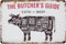 Wetterfestes 14 x 20 cm Blechschild, Wandschild, Türschild BBQ Rind Übersicht
