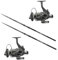 Bundle 2X Black Widow Tele Karpfencombo 3,60m / 3lbs + Freilaufrolle Karpfenset Paarpreis