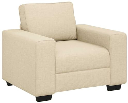 vidaXL Poltrona in Tessuto Crema 60 cm, Divano Singolo, Sedia Accento Relax, TV, Divano a Un Posto