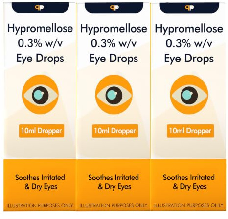 Hypre Mellose Eye Drops 0.3% – Triple Pack (10ml Each) | Soothing & Hydrating Relief for Dry, Irritated Eyes | 10ml x 3