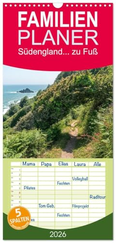 Familienplaner 2026 - Südengland... zu Fuß mit 5 Spalten (Wandkalender, 21 cm x 45 cm), CALVENDO: Geschichtsträchtige Städte und umwerfende ... ein Paradies für Entdecker. (CALVENDO Natur)