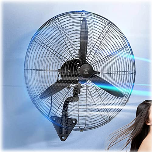 Wall Mounted Industrial Fan, Heavy Duty Metal Grille, 60° Oscillation, 3-Speed Waterproof, Long Power Cord, Ideal for Outdoor, Patio, Greenhouse, Warehouse, and Shop Cooling