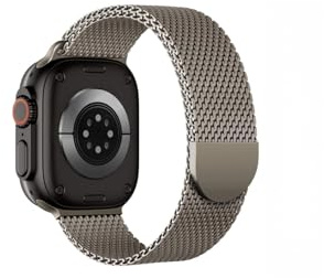Magnetic Milanese Loop Compatible with Apple Watch Ultra 3/2 Straps 49mm 46mm 45mm 44mm Men Women,Stainless Steel Metal Strap for iWatch Ultra 3/2/1 Series 11 10 9 8 7 6 5 4
