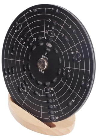 Bosiyrggrl Guitar Chord Wheel Scale Wooden Melody Tool Musical Instruments and Accessories Chord Wheel for Musicians Size L