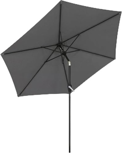 Outsunny Sonnenschirm 270 cm knickbar Balkonschirm mit Kurbel UV 50+ Gartenschirm windfest stabil Marktschirm Sonnenschutz für Garten Balkon Terrasse Dunkelgrau