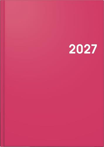 BRUNNEN Buchkalender Mod. 795 2027 | A5, Papier, pink: 1 Seite = 1 Tag, Sa. und So. auf einer Seite, halbstündliche Einteilung von 7-23 Uhr, Sa. und So. stündliche Einteilung von 7-20 Uhr