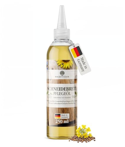 Rocketchair Holz-Pflegeöl 250 ml, Universal-Holzöl für alle Hölzer für Innen & Aussen,100% natives Pflanzenöl, Frei von synthetischen Lösemitteln und Zusatzstoffen, Made in Germany