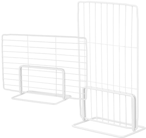 2 Stück Gefrierschrank Ordnungstrenner aus Eisen, 28x17x10cm, Weiß | Drahtgitter Struktur, 1,5cm Rasterabstand, Leicht Positionierbar, für Zuhause und Kühlraum