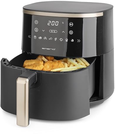 EMERIO digitale XL Heißluftfritteuse mit 4,2L | AirFryer | Satin Edition | Frittieren ohne extra Öl | 8 Automatik Programme | Cool Touch | 60°-200°C | Timer | schnelle Aufheizung | AF-132735.2
