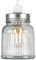 Retro Style Silver Brushed Chrome and Clear Glass Ribbed Pattern Design Jar Ceiling Pendant Light Shade