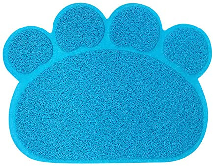 Hunde Vorleger Matte Pad,KINGCOO Katzentoilette Matratze Haustier-Tischset Platzmatte Tischmatte für Hunde Katzen,30X40CM Kleine Elastische PVC Pfote Desig (Blau)