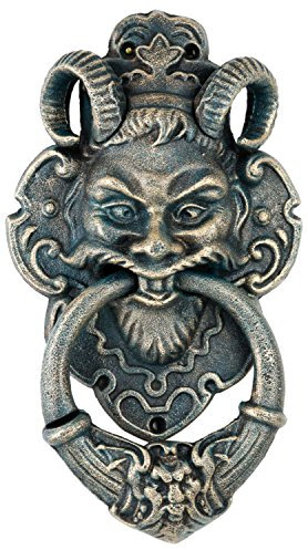 Türklopfer Teufel Faun Figur Skulptur Eisen im Antik-Stil - 35cm