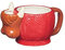 KitchenCraft Painted Ceramic Novelty Highland Cow Mug with Tea Bag Holder, 500 ml (17.5 fl oz) - Brown / Red