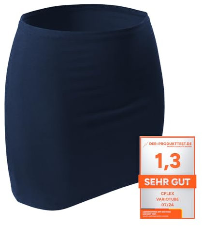 CFLEX Damen Variotube-Nierenwärmer, Shirtverlängerung, Minirock aus Baumwolle - Navy XS-S