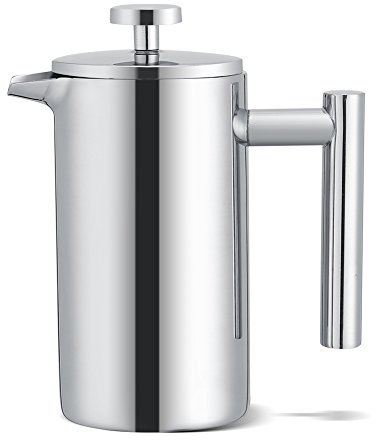 Cafetera De Prensa Francesa TOPINCN De Acero Inoxidable Espresso & Tea French Press Maker, Doble Pared, Libre De Óxido, 350 Ml