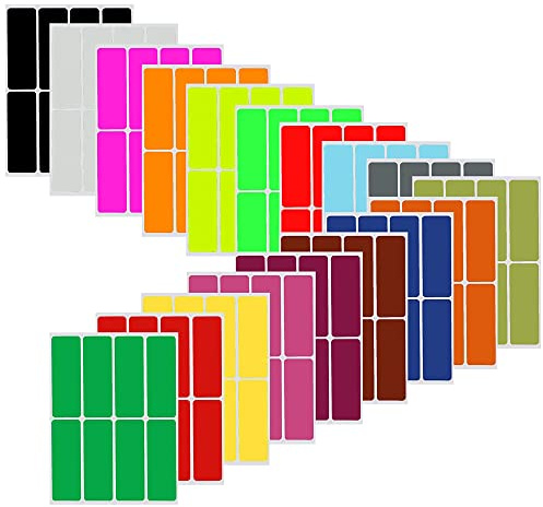 Royal Green Rectangular Coding Stickers 18 Coloured Write on Labels for Organizing, Moving, & Mailing, 7.5cm x 2.5 cm Stickers to Write On Labels & Tags for Home, Office, and School Projects, 144-Pack