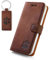 SURAZO Pfote - Hülle Premium Vintage Ledertasche Schutzhülle Standfunktion Wallet Case aus Echtesleder Nubukleder Farbe Nussbraun für Huawei P30 Pro