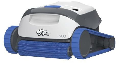 Dolphin S100 Robot Piscine Nettoyage des Parois, Aspirateur Piscine avec Système de Filtration Fine et Ultra Fine, Navigation Intelligente, pour Piscine Hors-Sol Jusqu’à 10 m
