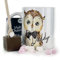 Personalised Mug and Belgian Milk Chocolate/Hot Chocolate Stirrer Marshmallow Gift Set, Customised with Name and Text, (11oz) Thank You, Love You, Happy Birthday Mug with Owl Glasses Design