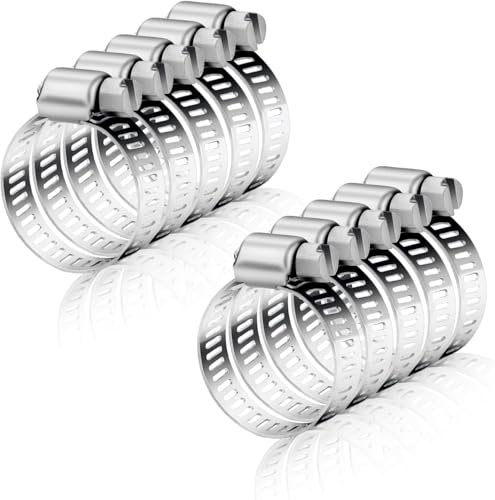 24 Pcs Hose Clips Set, Adjustable 18-27mm Range Hose Clamps Hose Jubilee Clips Screws Pipe Clamps Clips Assortment for Hose Pipe Tube,18/20/23/25/27mm T&B®