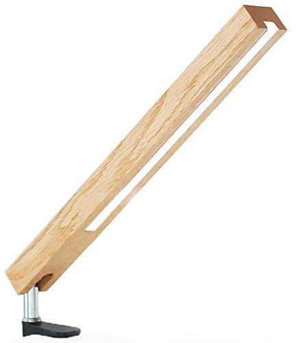 HB Lámpara de lectura, con pinza, cabezal de mesa, giratoria y orientable, LED, de madera, 6 W, regulable, para estudio, habitación infantil, dormitorio, oficina
