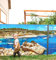 MyMaxxi Infinity Zaunsichtschutz | Strand 02 beide Teile Motiv 5 Streifen | Sichtschutzstreifen für Doppelstabmattenzaun | Windschutz Sonnenschutz Blickdicht | Sichtschutz Garten | Sichtschutz