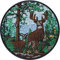 Hirsch im Wald Aufnäher wetterfester Aufkleber Gesticktes Bügelbild Jäger Aufbügler Jagdabzeichen Wild Jagd Naturfreunde Deer Patch Applikation Flicken zum annähen/aufbügeln | 80x80mm
