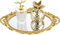 VALICLUD Polyresin Ellipse - Bandeja decorativa para espejo antigua, organizador de maquillaje, organizador de joyas, bandeja de servir, 21.8 x 14.6 pulgadas, dorado