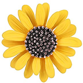 Broche en forme de marguerite jaune, fleur de soleil blanc, breloque en émail pour femme et fille, métal, alliage