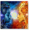 YTITILUCK Moderne Hindu-Götter Leinwand Gemälde Tantra Shiva und Shakti Poster und Drucke Wandkunst Bild für Wohnzimmer Großes Dekor 55 x 55 cm (22 x 22 Zoll) Innenrahmen