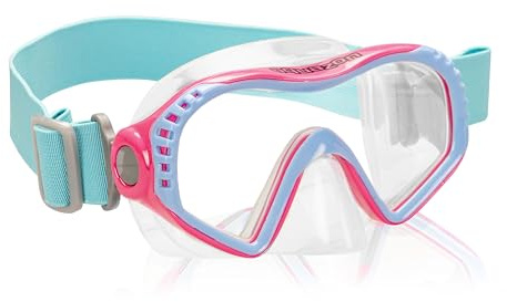 AQUAZON Starfish Junior Medium Schnorchelbrille, Taucherbrille, Schwimmbrille, Tauchmaske für Kinder, Jugendliche von 7-12 Jahren, Tempered Glas, mit Silikon, tolle Passform