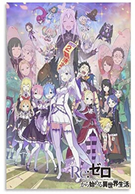 2022 New Anime Re ZERO Starting Life in Another World Poster Home Moderne dekorative Poster Coole Kunstwerke Wandkunst Leinwanddruck 40 x 60 cm
