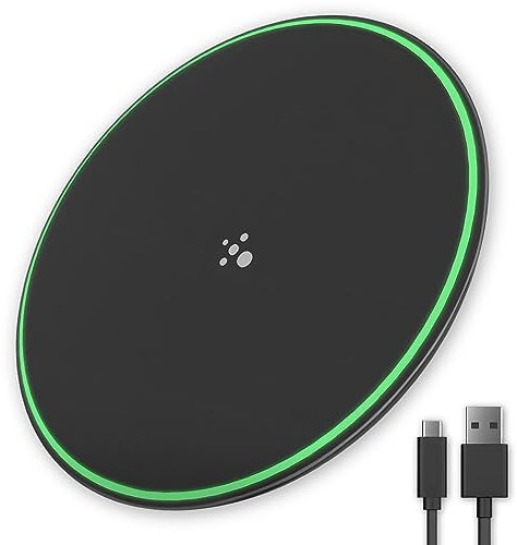 WATCHEM 15W Fast Wireless Charger - Qi-Certified, Universal Charging Pad, Compatible with iPhone and Samsung, and Qi-Certified Phones - Slim Design, Overcharge Protection