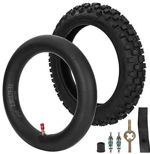 2.50-10 Pneu et chambre à air avec tige de valve TR4 pour CRF50 XR50 DRZ70 | JR50 PW50 Coolster Razor MX650 MX500 Baja Dirt Runner 49 CR60R SX500 Dirt Rocket QG-210 MVX70 MVX110 Tao db10 PW50