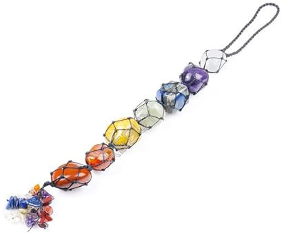 Frienemy Home Presents Sept Chakra Tumble Pierre Charme Suspendue, Maison Et Mur De Mur De Charme Suspendue Décor Natural Tumble Pierre Suspendue, Couleur Multi- #Frienemy-2522