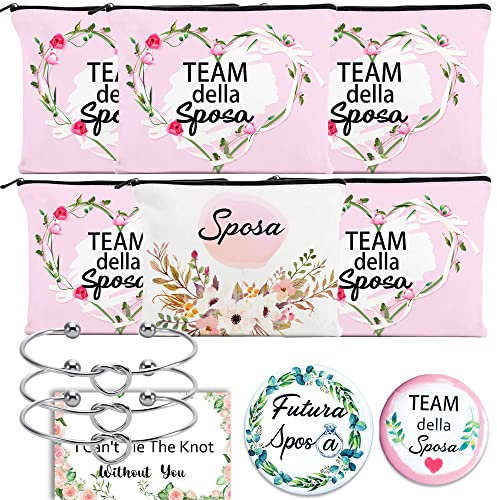 MKISHINE Lot de 26 pochettes cadeau au revoir à la nubilée, pour la mariée gadgets adieu aux nubilés broches, future mariée Team Bride Gadget Bride to Be Hen Party Fêtes Mariée Sac
