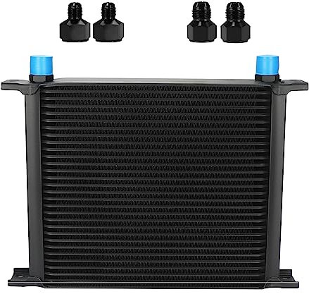 Ucreative 30 file 10AN AN10 in alluminio, kit di raffreddamento dell'olio, piastra impilata con adattatore 6AN 8AN universale, trasmissione del motore, radiatore britannico, nero
