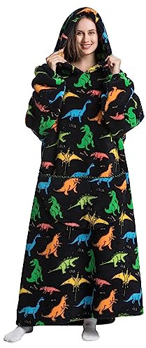 JOREAY Lange Hoodie Decke mit Ärmeln für Damen Herren, Kuschelig Deckenpullover, XXL Übergroße Deckenhoodie Kuschelhoodie