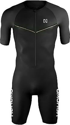 Homme Pro Trifonction Manches Courtes Sports de Plein Air Vêtements de Triathlon, pour Course À Pied, Natation, Cyclisme Body (TYP-5,XXL)