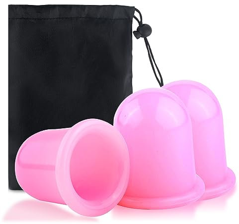 AYNKH Set di coppettazione in silicone, 3 pezzi, coppette sottovuoto anticellulite con borsa per riporre corpo, viso, salute, bellezza, cura domestica, rilascio fascia, drenaggio linfatico, sollievo