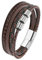 Mochity Bracelet Cuir Homme, Bracelet Perle Homme, Noir bleu Marron Bracelets Pour Hommes, Avec Boîte Cadeau (E)
