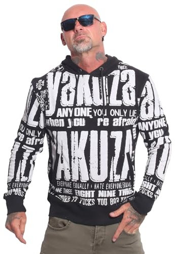 Yakuza Herren Anyone Allover Kapuzenpullover, Schwarz, XXL