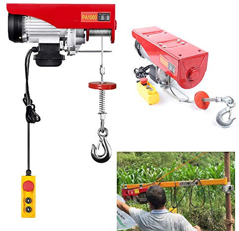 800kg/1000kg Palans électriques,Treuil Palan électrique avec arrêt d'urgence,Treuil à Câble Électrique Treuil motorisé Palan à câble (1000KG)