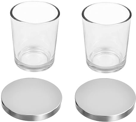 Lurrose Portavelas De 2 Piezas Portavelas De Cristal Portavelas Transparente Portavelas Cónico Recipientes para Velas De Aromaterapia De Vidrio De Colores Tarros para Velas